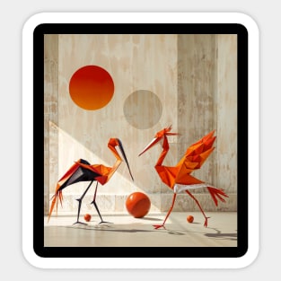 Animals geometry and minimalism: Flamingo Bird Sticker